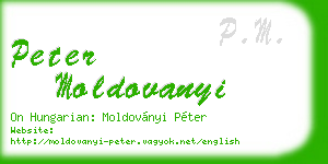 peter moldovanyi business card