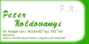 peter moldovanyi business card